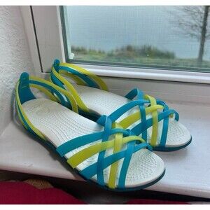 Crocs Isabella Huarache Strappy Open Toed Sandals in Teal & Green Women’s Size 7